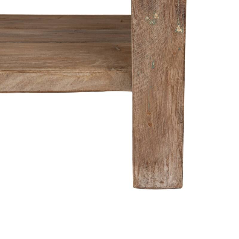 Reclaimed Wood Console Table with 4 Drawers 4 Storage Sections - 60.0"L x 18.0"W x 32.0"H