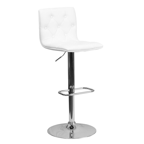 Offex Contemporary Tufted White Vinyl Adjustable Height ... (600 x 600 Pixel)