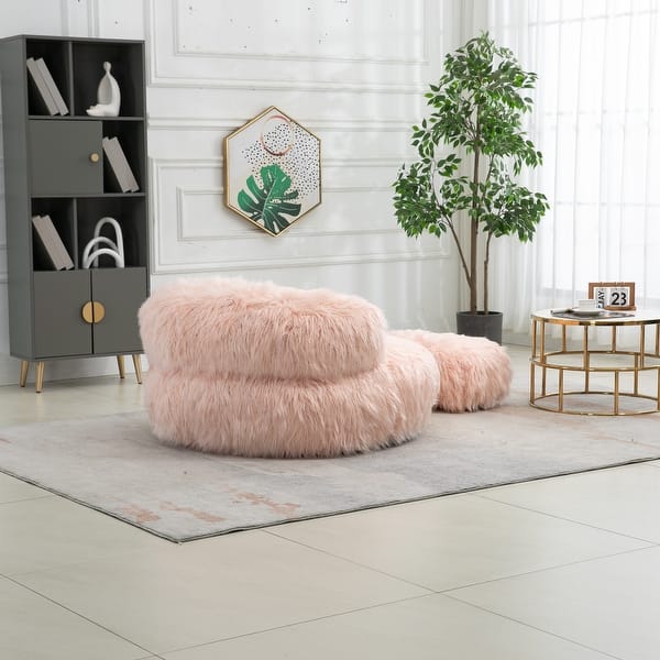 Beanbag Chair Fluffy Pouffe Chair Tommen Sherpa Fleece Fluffy Bean