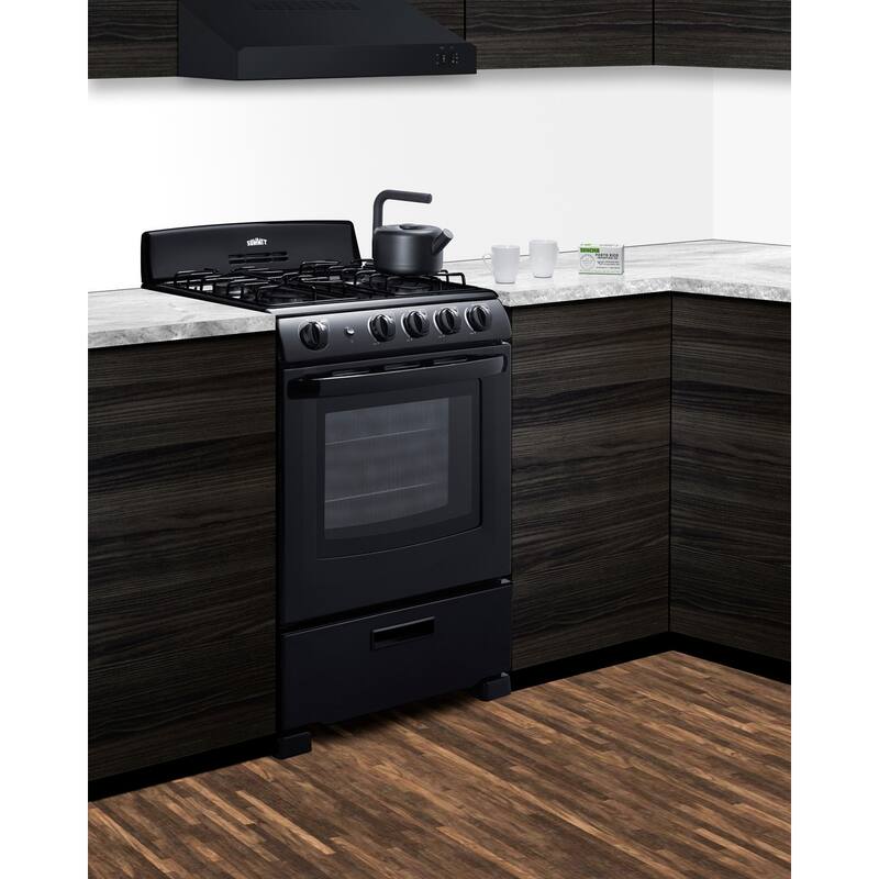 Summit RG2402 20" Wide 4 Burner Natural Gas Rangetop with Continuous