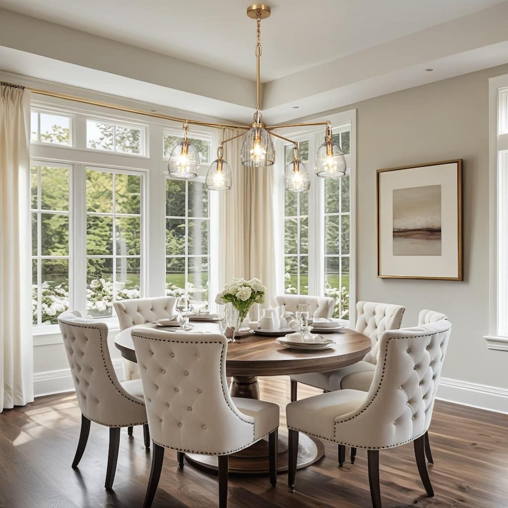 Blobfish Modern Gold 5-Light Glass Chandelier Radial Light for Living Dining Room - Dia.28.7" x H24.8"