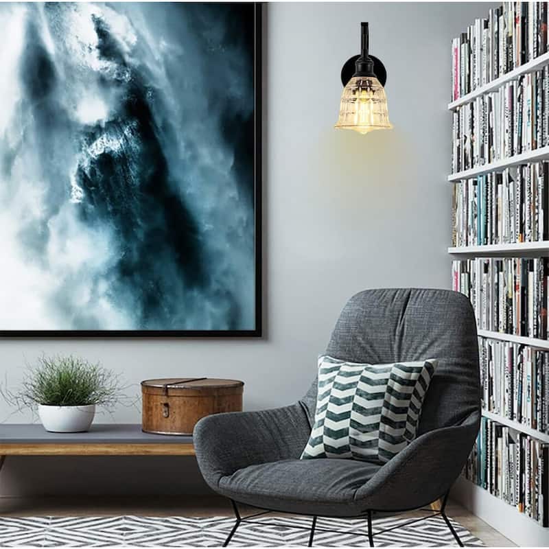 E26 bulb light black wall sconce metal bathroom light