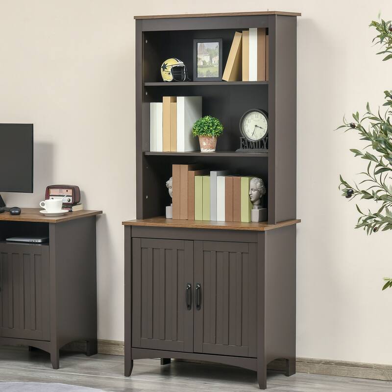HOMCOM 70" Kitchen Buffet Hutch with 3-Tier Shelving, Freestanding Storage Pantry Cabinet w/ Adjustable Shelves and Countertop