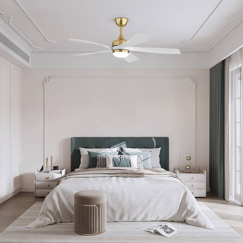 52-Inch Ceiling Fan with Light - Dimmable with Memory Function, DC Reversible Motor, Includes Remote Control