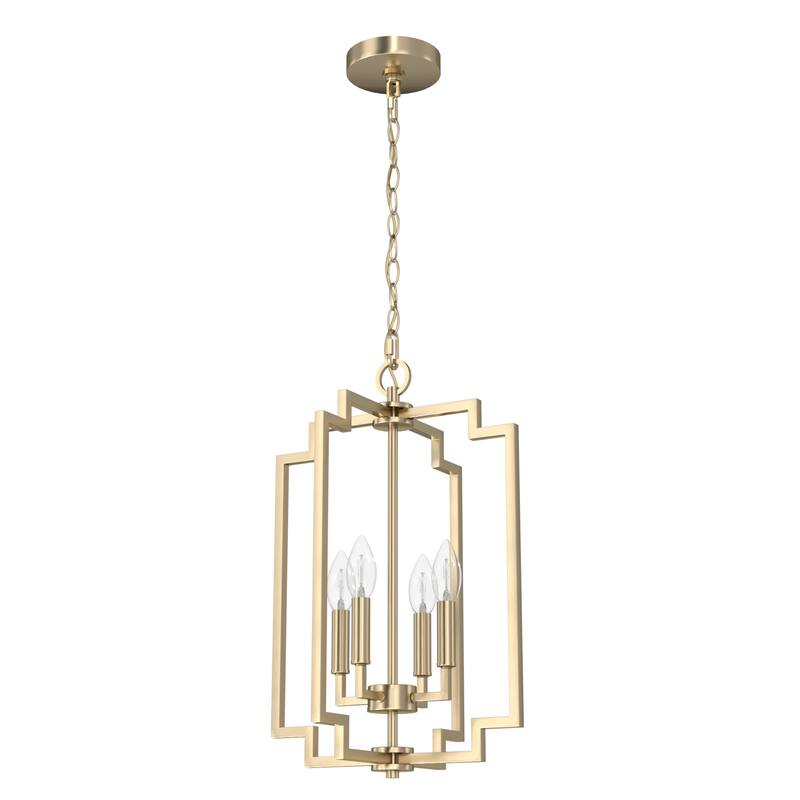 Hunter Zoanne 4-Light Modern Pendant Hanging Light - Island, Entry, Dining - Geometric, Contemporary, Candle, Transitional