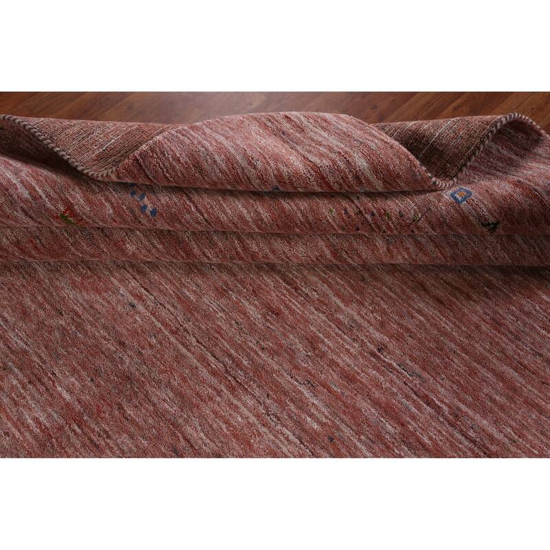 Hand Knotted Oriental 100% Wool Carpet Tribal Tribal Peach Gabbeh Area Rug - 11' 3'' X 9' 1''