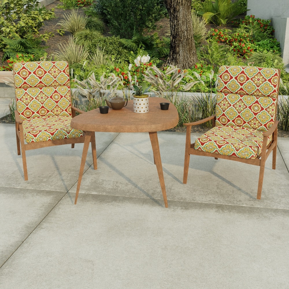 22" x 44" Outdoor Chair Cushion with Ties and Loop - 44'' L x 22'' W x 4'' H