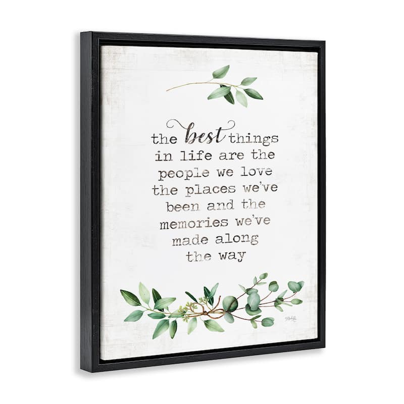 Stupell The Best Things In Life Are People Plants Typography Floater Frame - Green