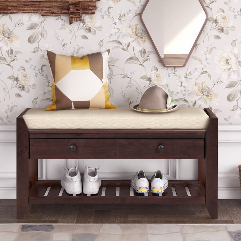 Entryway Storage Bench - Espresso