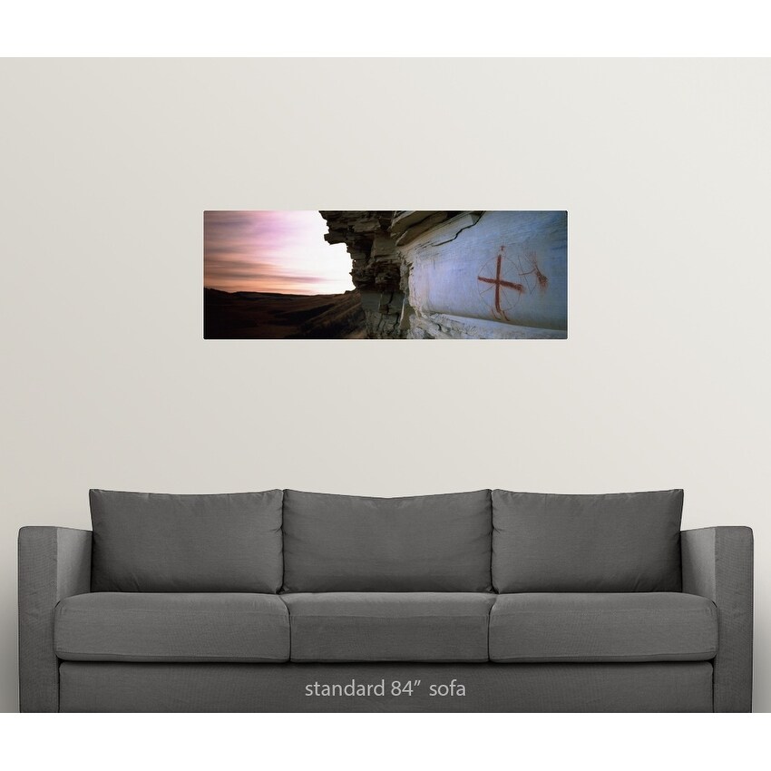 Shop Painting Of Shield On A Rock Bear Gulch Pictographs Montana Poster Print Overstock 21007132