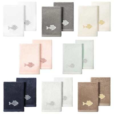 Authentic Hotel and Spa 2PC Embellished Fingertip Towel Set