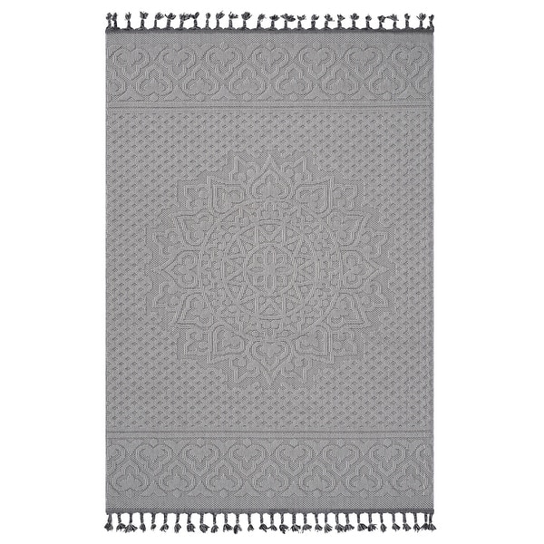 slide 2 of 7, LOOM & LUXE Collection 8X10 White/Ivory/Medallion Area Rug - 120" D x 93" W x 0.28" H