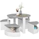 preview thumbnail 1 of 5, 5-Piece Kids Table and Chair Set with Built-in Storage for Art Supplies, Toys, and Books, for Toddlers Ages 3-8 Grey