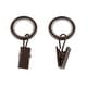 preview thumbnail 6 of 5, InStyleDesign 5/8 inch Noise-Canceling Curtain Rings w/Clip (Set of 10) Cocoa