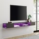 preview thumbnail 14 of 41, WAMPAT 70 inch Floating TV Shelf for Wall with LED Light for Living Room - 70 inch Black&RGB Light