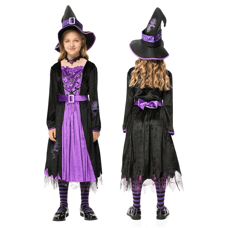 Halloween Witch Costume for Girls Halloween Fairytale Witch Deluxe Set ...