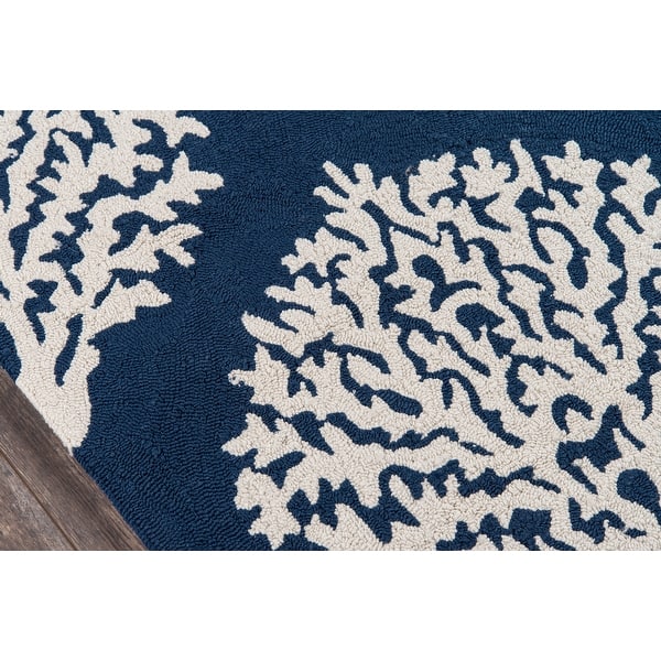 Shop Momeni Veranda Aqua Coral Reef Indoor Outdoor Rug 8 X 10