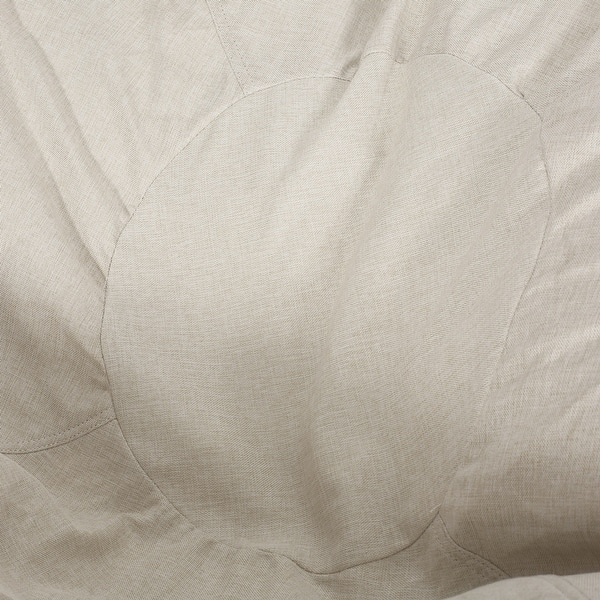 slide 2 of 5, Maxi 5 Foot Two color Fabric and Faux Leather Rounded Bean Bag Brown+Beige