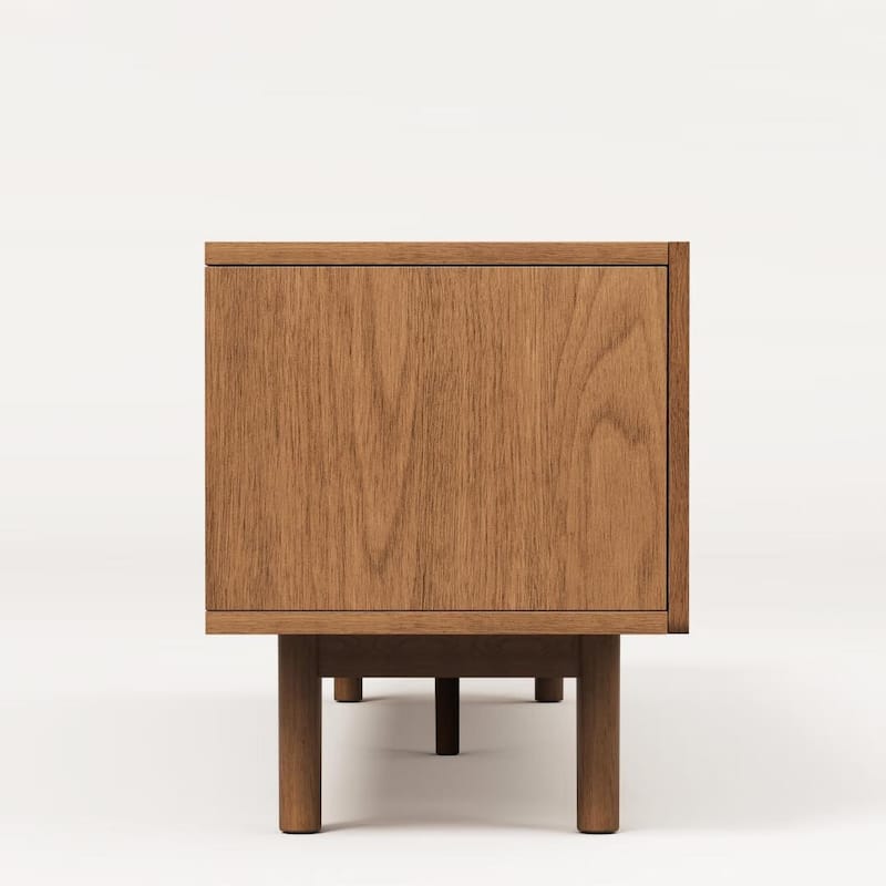 86.6'' Modern Wood TV Stand with Textured Doors & Storage, Media Console for Living Room & Bedroom, Fits TVs up to 90''