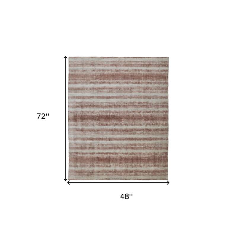 Wine Abstract Modern Woven Durable Area Rug By HomeRoots