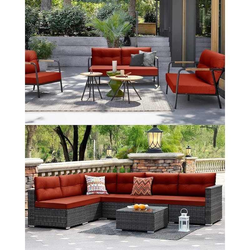 WINSOON 46 x 26 Inch Outdoor Loveseat Cushion Set Waterproof and Resistant