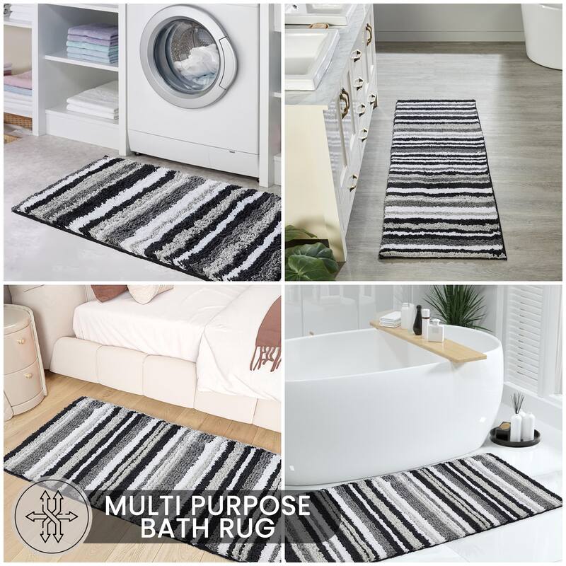 Better Trends Bath Rug 100% Polyester Super Absorbent Anti-Skid TPR Backing Bathroom Rug For Shower,Sink Mats Griffie Collection