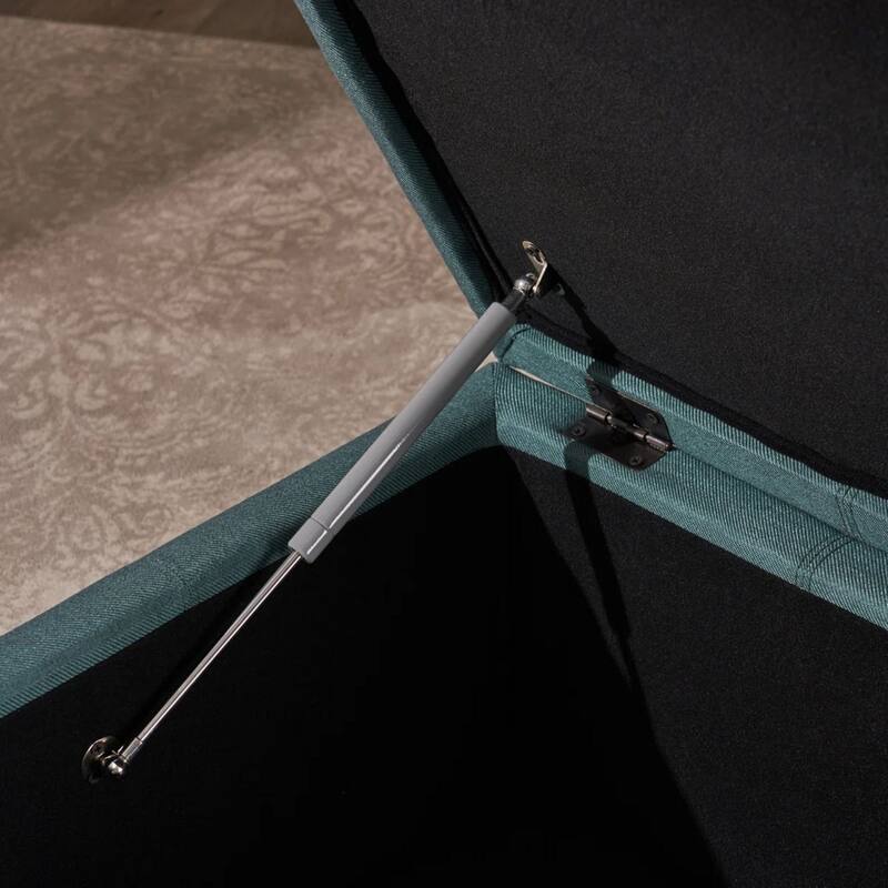 Tufted Square Storage Ottoman, Dark Teal