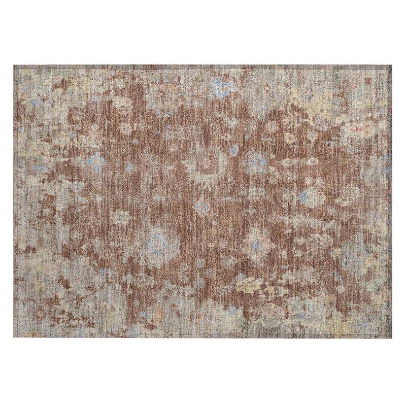 Machine Washable Indoor/ Outdoor Vintage Traditional Chantille Rug