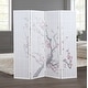 preview thumbnail 6 of 8, Roundhill Furniture Japanese 4-Panel Screen Room Divider, Plum Blossom