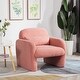 preview thumbnail 29 of 42, Stylish and Minimalist Single Sofa Chair with Arms and Pillow, Armchair, Accent Chair for Living Room, Bedroom, Study Pink