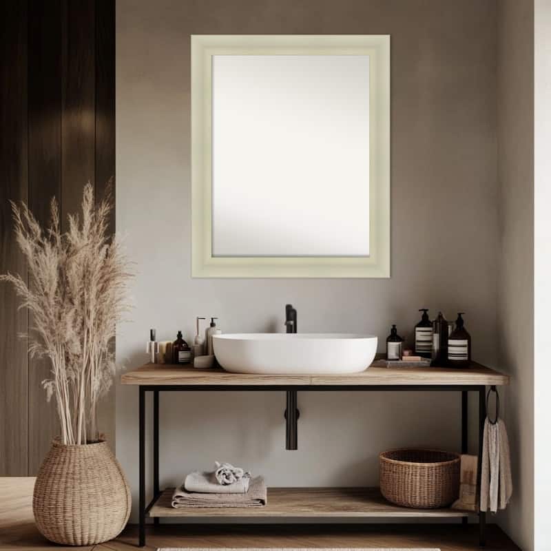Oliver Non-Beveled Wood Framed Bathroom Vanity Wall Mirror