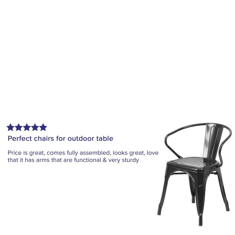 4 Pack Metal Indoor-Outdoor Chair with Arms