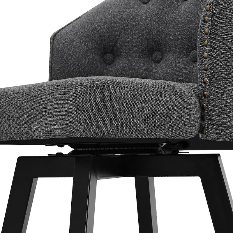 26" Swivel Counter Height Bar Stools Set of 3 Upholstered Counter Stools With Backs - 26" H