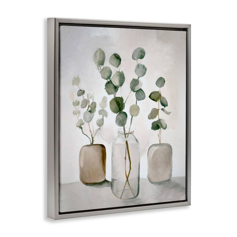 Stupell Eucalyptus Still Life Framed Floater Canvas Wall Art Design by Ramona Murdock