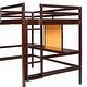 preview thumbnail 9 of 9, Twin Size Loft Bed with Desk and Writing Board, Pine Wooden Bed with Desk, Kid's Bed with 2 Drawers Cabinet, Espresso