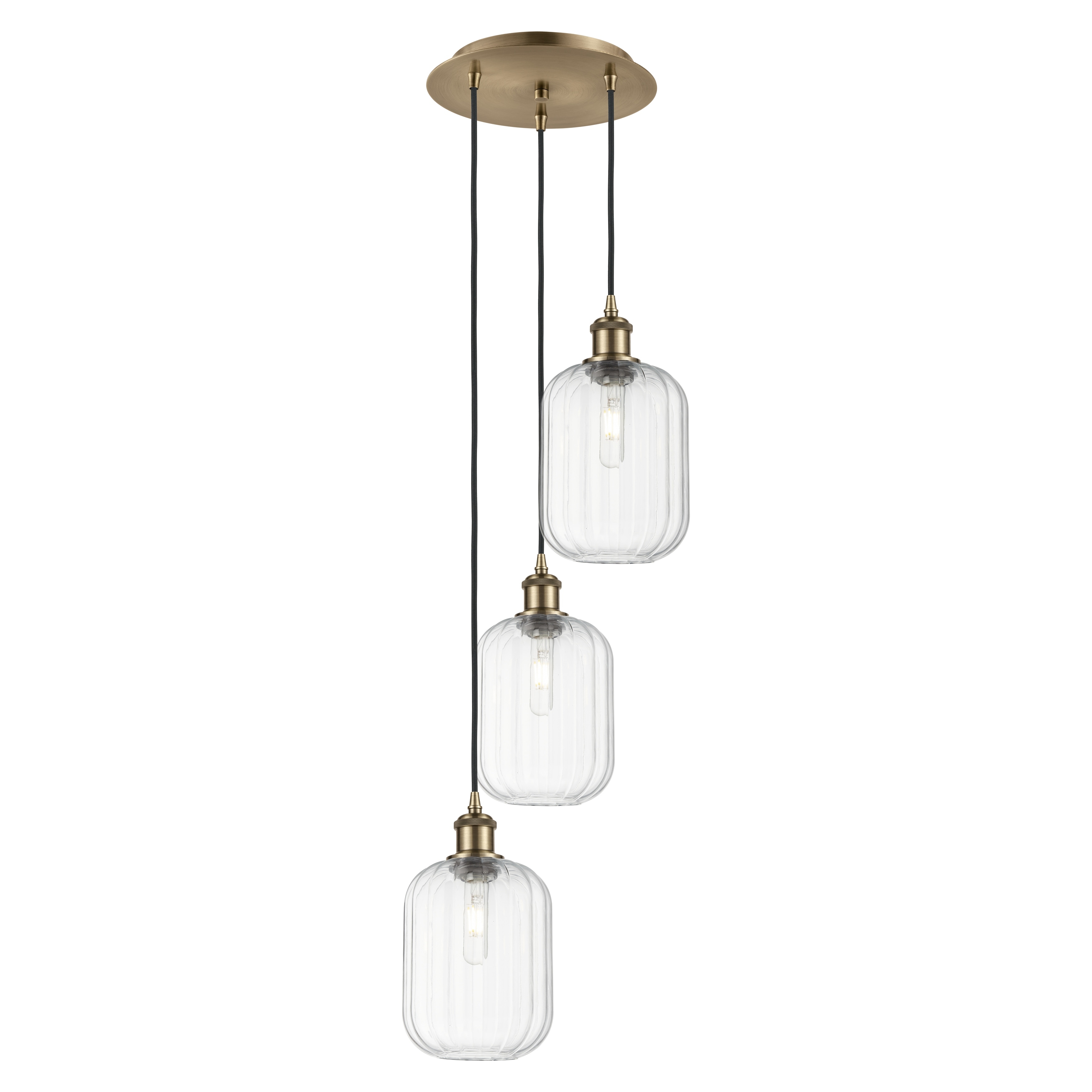 Innovations Lighting Endless Possibilities Ballston - Preston - 3 Light 13" Jar Shade Cord Hung Multi Pendant