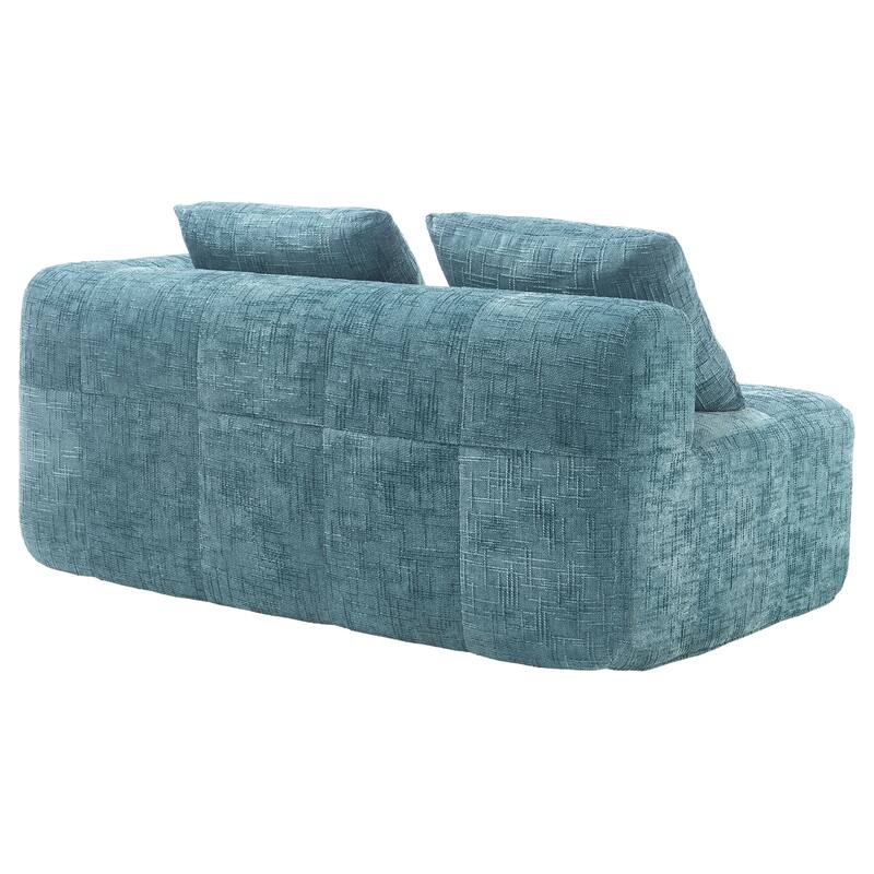 Chenille Loveseat Sofa Upholstered Deep Seat Sofa, Lounge Couch Corner Sofa Minimalist Modular Couches for Apartment