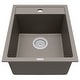 preview thumbnail 1 of 15, Karran QT-825 Drop-in 15-3/4" Single Bowl Quartz Composite Kitchen Sink Concrete