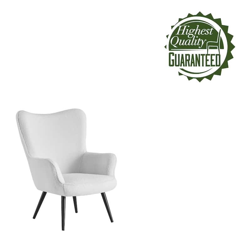Porthos Home Kindel Fabric Wingback Accent Chair with Powder Coated Steel Legs