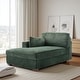 preview thumbnail 113 of 150, 42" W Plush Corduroy Upholstered Chaise Lounge Sleeper for Living Chaise-Left Facing - Green