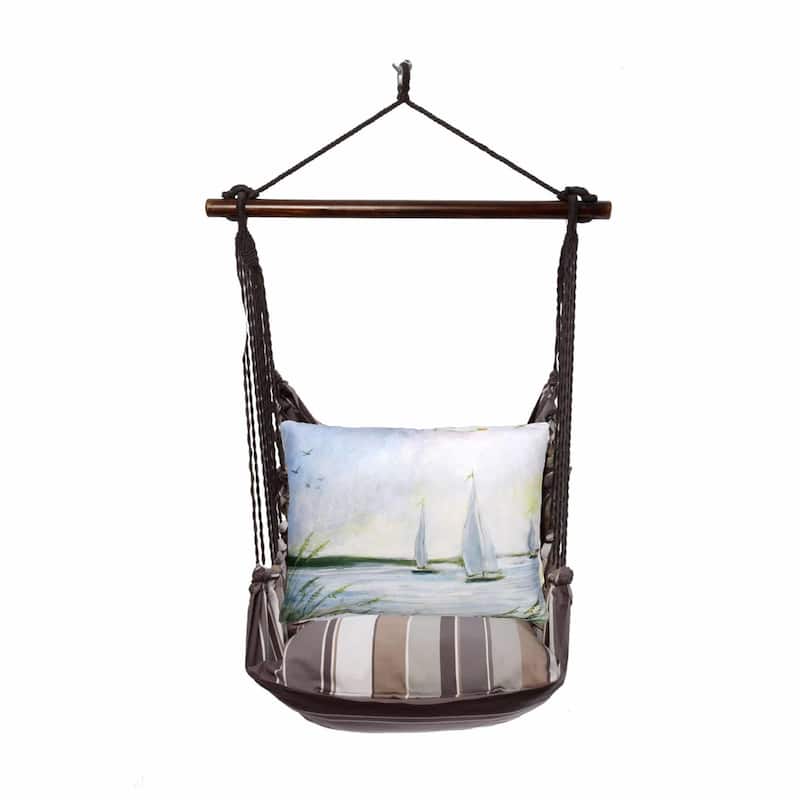 Magnolia Casual Swing Set 4 piece - Slate Gray Stripe w/ Sailboats