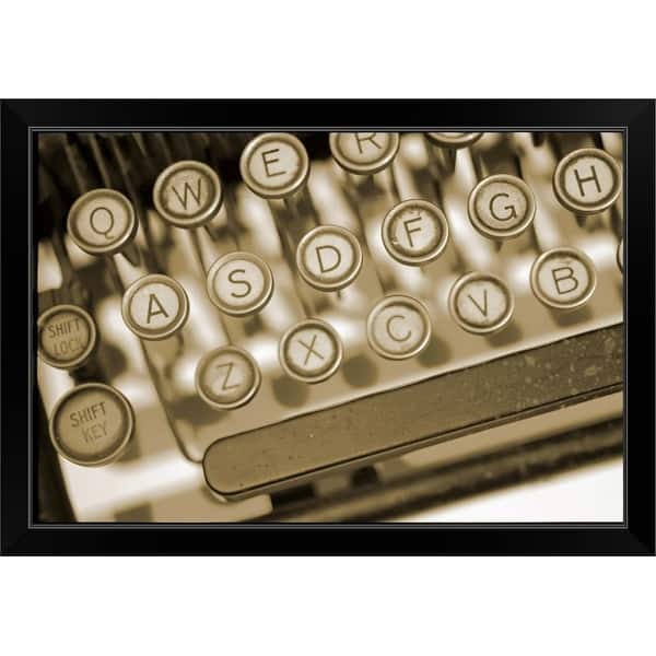 Shop Antique Manual Typewriter Keyboard Black Framed Print