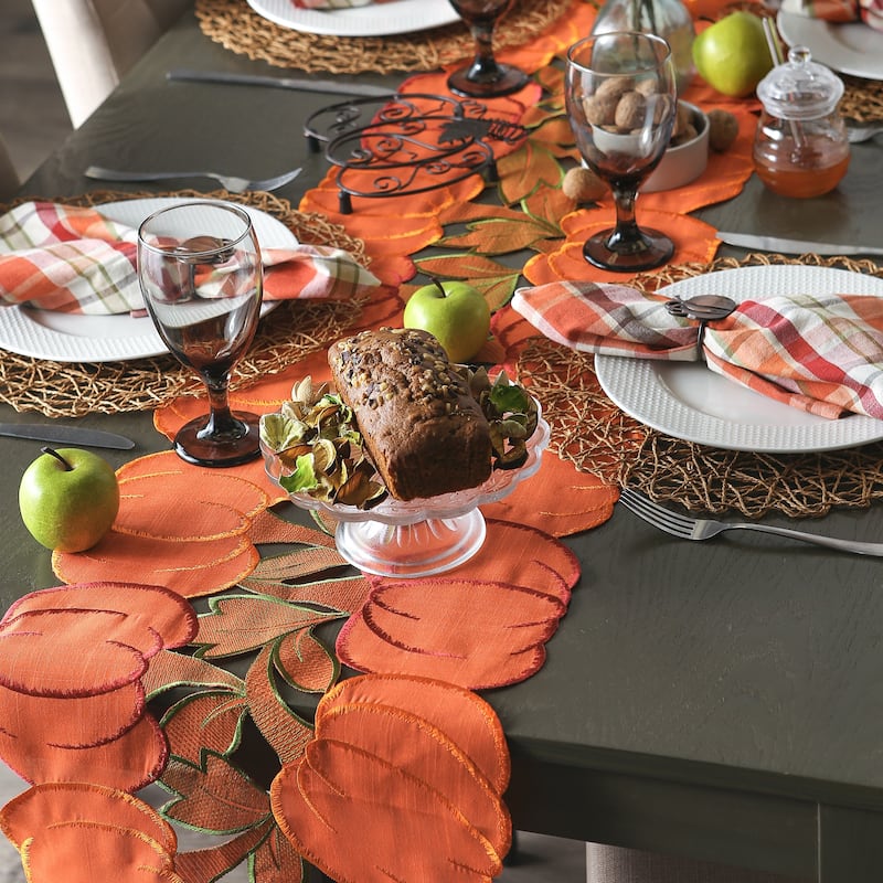 DII Embroidered Table Runner 14x108 inch