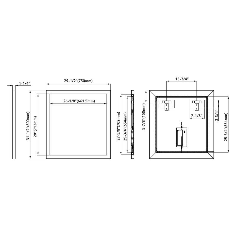 Faulkner LED Mirror - Rectangle 32" High