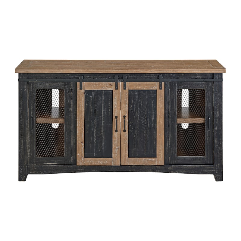 Rustic Farmhouse 65-Inch Wide Solid Wood TV Stand