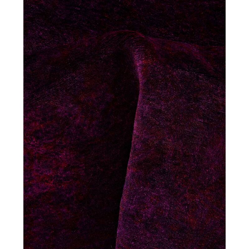 Overdyed One-of-a-Kind Hand-Knotted Area Rug - Purple - 6' 1" x 6' 1"