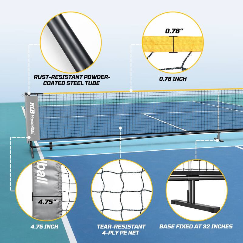 Haokelball 22FT Portable Pickleball, Badminton & Volleyball Net Set with Adjustable Height