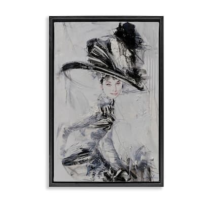Stupell Abstract Sophisticated Audrey Framed Floater Canvas Wall Art Design By Lucille Lee