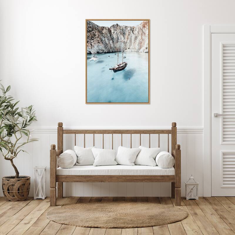 Milos Illusions by Bella Eve Framed Canvas Wall Art Print - Sylvie Natural