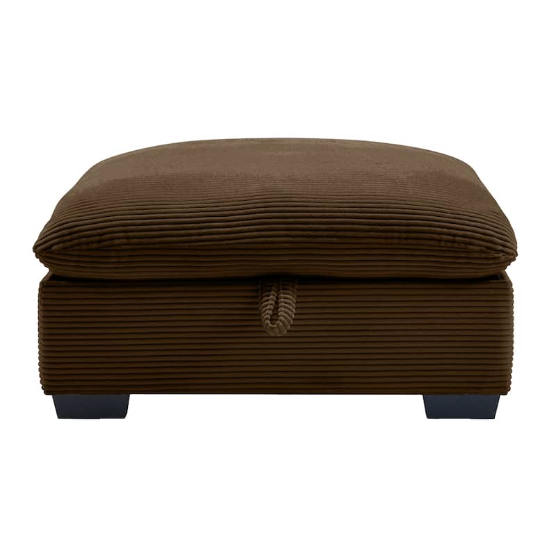 36.6"L Corduroy Fabric Storage Ottomans Footrest
